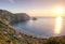 Petani beach at sunset, Kefalonia, Greece