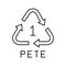 pete plastic product mark line icon vector illustration