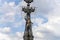 Peter the Great Statue, Moskow. Russia. View from tourist pleasure boat. It was designed by the Zurab Tsereteli