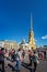 The Peter and Paul Cathedral inside the Peter and Paul Fortress in St Petersburg, Russia
