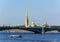 Peter and Paul cathedral and Trinity Troitsky bridge, Saint Petersburg, Russia