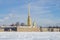 Peter and Paul Fortress, frosty February day. Saint Petersburg, Russia