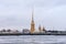 Peter and Paul Fortress in Staint-Petersburg winter day.