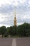 Peter and Paul Fortress . View of the cathedral spire