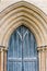 Peterborough Cathedral front wooden gate detail entrance outdoors