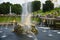 PETERGOF, RUSSIA - August 20, 2022: the territory of the palace and park complex. Peterhof Grand Palace, Grand Cascade, Sea Canal