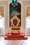 Peterhof palace, Saint Petersburg, Russia - February, 2020: Throne of Russian Emperor Nicholas I. Summer imperial residence.