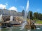 PETERHOF, RUSSIA. The Samson Who Is Tearing Apart a Lion Mouth fountain in orchestra seats of Nizhny of park