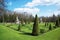 PETERHOF, SAINT-PETERSBURG, RUSSIA - MAY 9, 2015: Fountains in the Upper Park in Peterhof, St. Petersburg, Russia May 9, 2015.