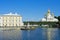 Peterhof, a Square pond and fountain