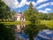 Petersburg, Russia - June 29, 2017: Tsarskoye Selo. Squeaky Chinese gazebo in the Catherine Park.