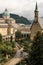 Petersfriedhof and Cathedral dome. Salzburg. Austria