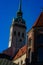 Peterskirche ( St. Peter`s Church) tower with observation deck on top  Munich  Germany