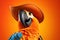 Petfluencers - A Parrot\\\'s Dream Comes True: A Day in the Cowboy Boots on Orange Background