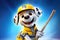 Petfluencers: The Pooch\\\'s Ascent as the Hottest Newcomer in Ice Hockey on Blue Background