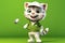 Petfluencers - The Purr-fect Golfer: A Cat\\\'s Ascent to Championship Glory on Green Background