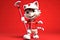 Petfluencers - The Purr-fect Golfer: A Cat\\\'s Ascent to Championship Glory on Red Background