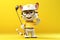 Petfluencers - The Purr-fect Golfer: A Cat\\\'s Ascent to Championship Glory on Yellow Background