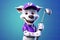 Petfluencers - The Top Dog of Golf: One Pooch\\\'s Path to Championship Glory on Blue Background