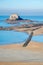 Petit Be island at low tide, Saint Malo, Brittany, France