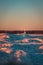 Petoskey, MI /USA - March 3rd 2018: Sunset at the lighthouse in Petoskey Michigan in winter