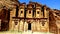 Petra, Jordan 19 04 2014: View from above at Ad Deir Monastery stone wonder in Petra