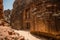 PETRA, JORDAN - may 2019: Ancient Treasury in Petra, Jordan. Petra has been a UNESCO World Heritage Site since 1985