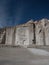 Petra lookalike sillar rhyolite white volcanic rock stone carving in Anashuayco quarry near Arequipa Peru South America