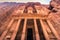 Petra - October 01, 2018: Treasury of the ancient city of Petra, Wonder of the World, Jordan