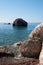 Petra tou Romiou or Aphrodite Rock Beach, one of the main attractions and landmarks of Cyprus island