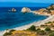 Petra tou Roumiou, Aphrodite`s rock. Rocky coastline on the Medi