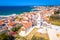 Petrcane village tourist destination coastline aerial panoramic view