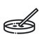 Petri dish test laboratory science and research line style icon