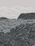 Petrified Forest National Park in Northeastern Arizona Monoline Line Art Grayscale Drawing