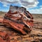 Petrified national  park wood rocks