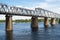Petrivskiy railroad bridge in Kyiv (Ukraine) across the Dnieper