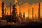 Petrochemical industry panoramic illustration