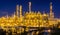 Petrochemical plant at night