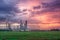 Petrochemical plant in silhouette image