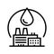 petrochemicals industrial chemical factory line icon vector illustration
