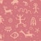 Petroglyphs seamless pattern, vector