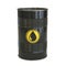 Petrol, oil, fuel, black barrel with oil drop symbol 3d rendering
