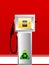 Petrol pump with recycle sign