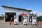 Petrol pumps outside local garage, Manapouri, NZ