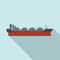 Petrol tanker ship icon, flat style