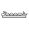 Petrol tanker ship icon, outline style