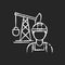 Petroleum engineer chalk white icon on black background