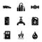 Petroleum icons set, simple style