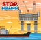 Petroleum industry concept with offshore oil platform