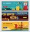 Petroleum Industry Horizontal Banners Set